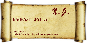 Nádházi Júlia névjegykártya